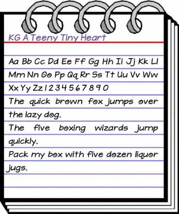 KG A Teeny Tiny Heart Regular animated font preview