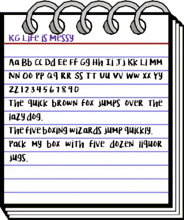 KG Life is Messy Regular animated font preview