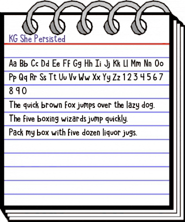 KG She Persisted Regular animated font preview