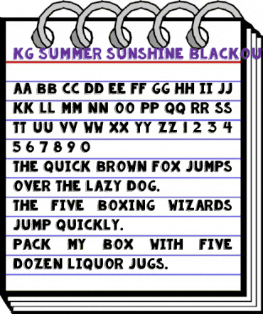 KG Summer Sunshine Blackout Regular animated font preview