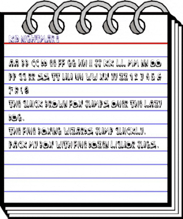 Kid nightmare Regular animated font preview