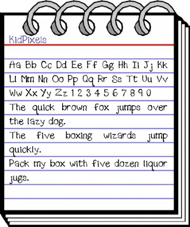 KidPixels Regular animated font preview