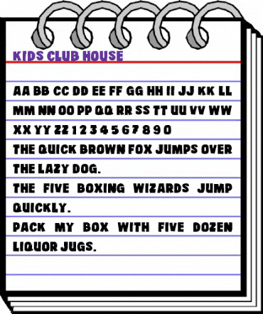 Kids Club House Normal animated font preview Kids Club House Normal animated font preview