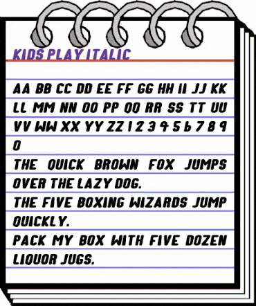 Kids Play Italic animated font preview Kids Play Italic animated font preview