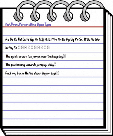 Kids Dress Personal Use animated font preview