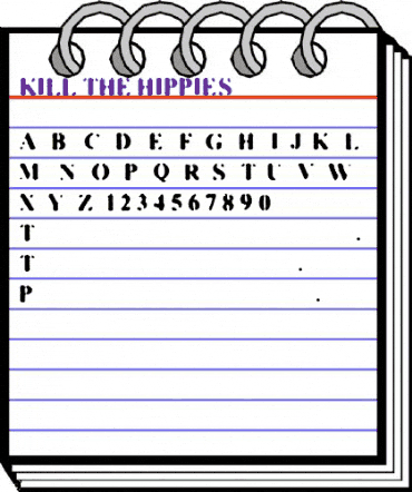 KILL THE HIPPIES KILL THE HIPPIES animated font preview