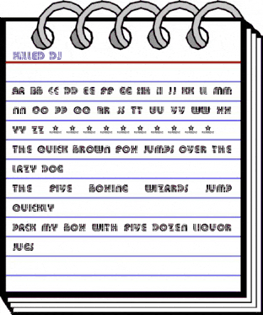 KILLED DJ Regular animated font preview