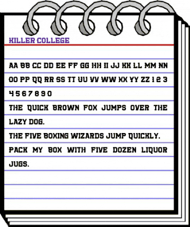 Killer College Regular animated font preview