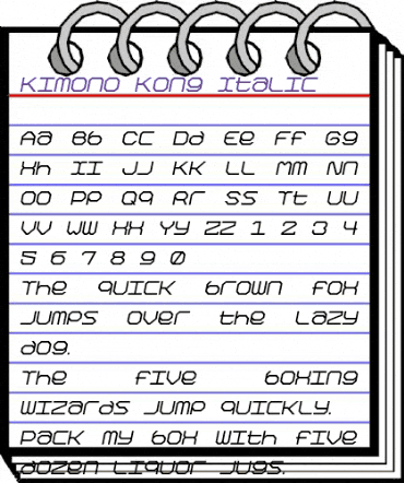 Kimono Kong Italic animated font preview