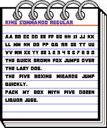 King Commando Regular animated font preview
