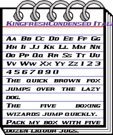 KingfreshCondensed Italic animated font preview KingfreshCondensed Italic animated font preview