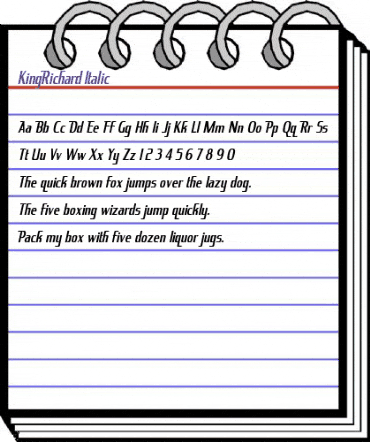 King Richard Italic animated font preview