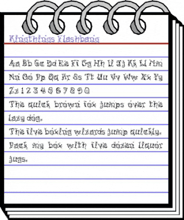 Kingthings Flashbang regular animated font preview