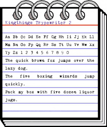 Kingthings Trypewriter 2 Regular animated font preview