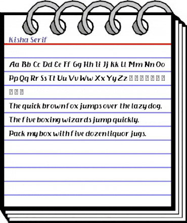 Kisha Serif Regular animated font preview
