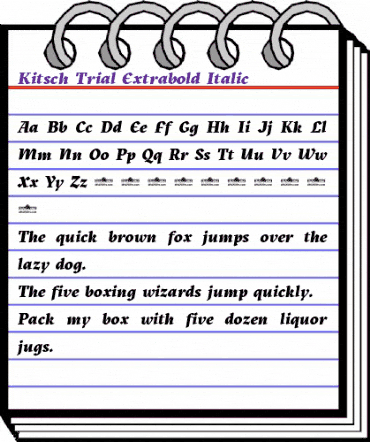 Kitsch Trial Extrabold Italic animated font preview