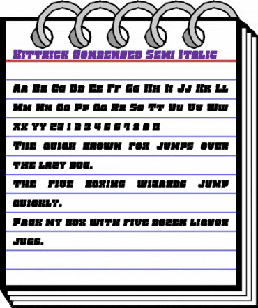 Kittrick Condensed Semi-Italic Condensed Semi-Italic animated font preview Kittrick Condensed Semi-Italic Condensed Semi-Italic animated font preview