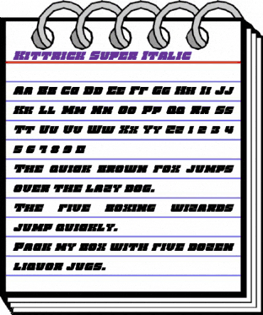 Kittrick Super-Italic Italic animated font preview Kittrick Super-Italic Italic animated font preview