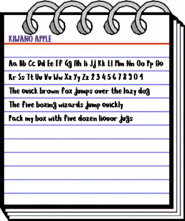 KIWANO APPLE Regular animated font preview KIWANO APPLE Regular animated font preview