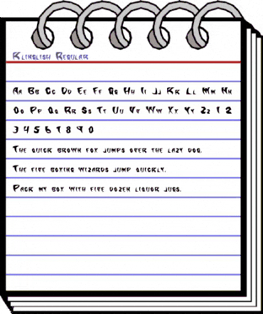 Klinglish Regular animated font preview Klinglish Regular animated font preview