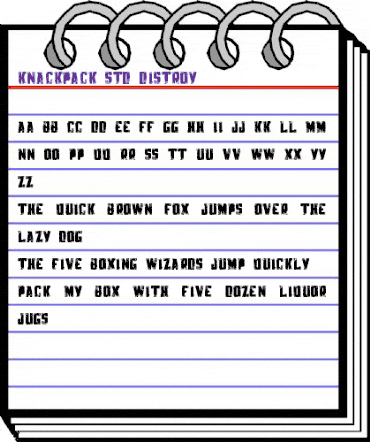 Knackpack_Std_Distroy Regular animated font preview