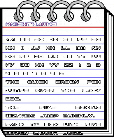 Knighthawks Regular animated font preview Knighthawks Regular animated font preview