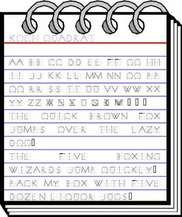 Koch Quadrat Regular animated font preview