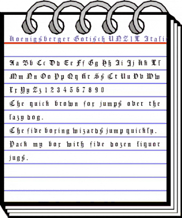 Koenigsberger Gotisch UNZ1L Regular animated font preview