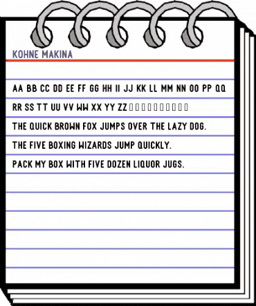 Kohne Makina Regular animated font preview