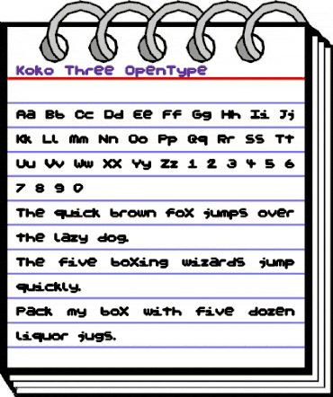 Koko Three animated font preview Koko Three animated font preview