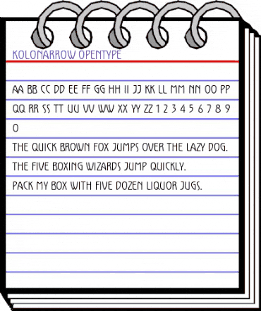 KoloNarrow Regular animated font preview KoloNarrow Regular animated font preview