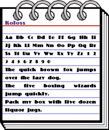 Koloss Regular animated font preview