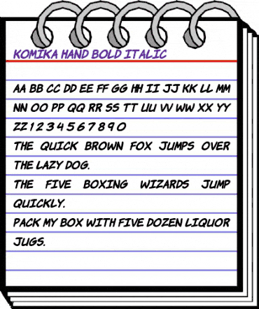 Komika Hand Bold Italic animated font preview Komika Hand Bold Italic animated font preview
