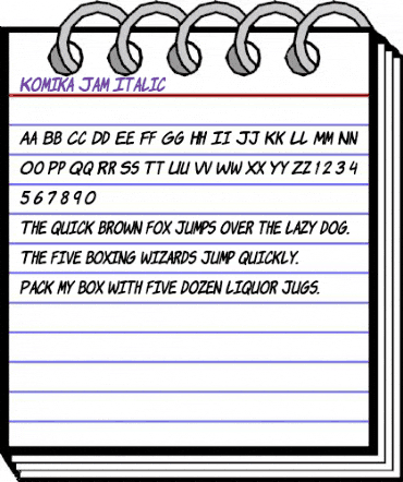 Komika Jam Italic animated font preview Komika Jam Italic animated font preview