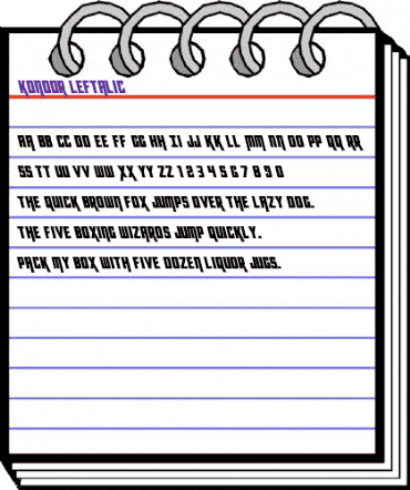Kondor Leftalic Italic animated font preview Kondor Leftalic Italic animated font preview