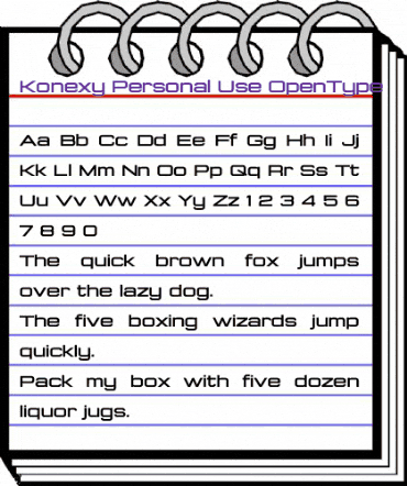 Konexy Personal Use Regular animated font preview