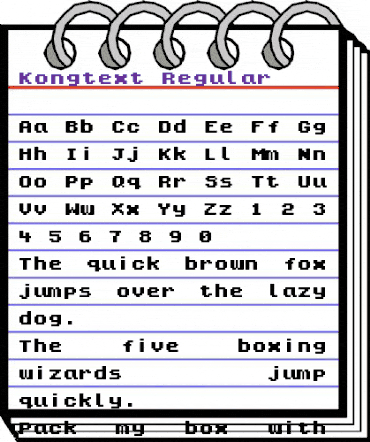 Kongtext Regular animated font preview