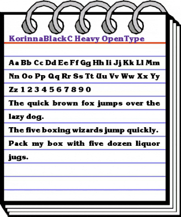 KorinnaBlackC Bold animated font preview