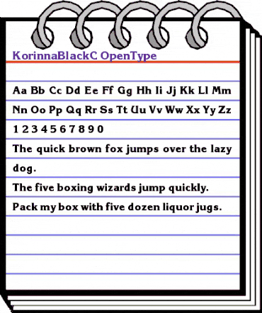 KorinnaBlackC Regular animated font preview