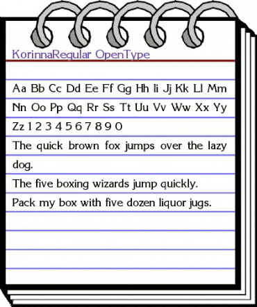 Korinna Regular animated font preview