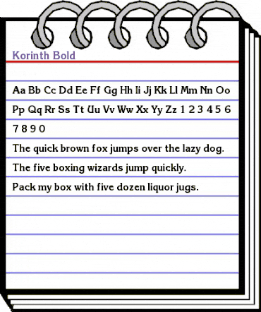 Korinth Bold animated font preview