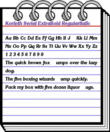 Korinth-Serial-ExtraBold RegularItalic animated font preview