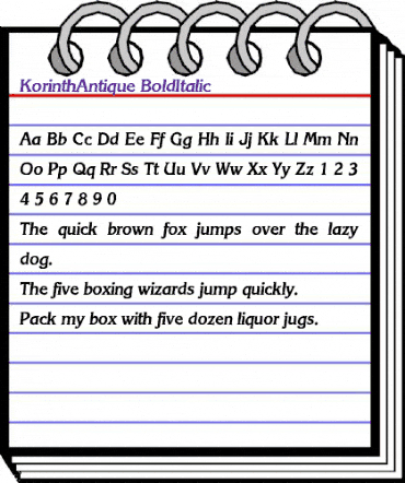 KorinthAntique BoldItalic animated font preview KorinthAntique BoldItalic animated font preview