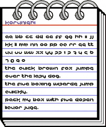 korunishi Regular animated font preview