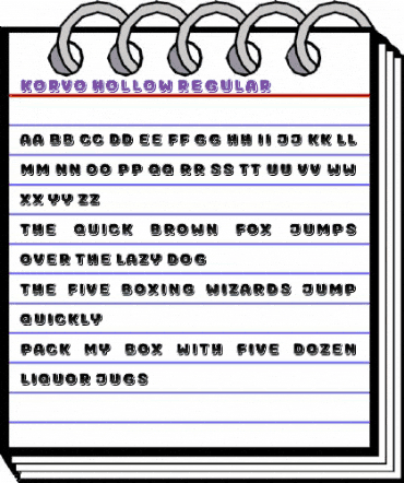 Korvo Hollow Regular animated font preview Korvo Hollow Regular animated font preview