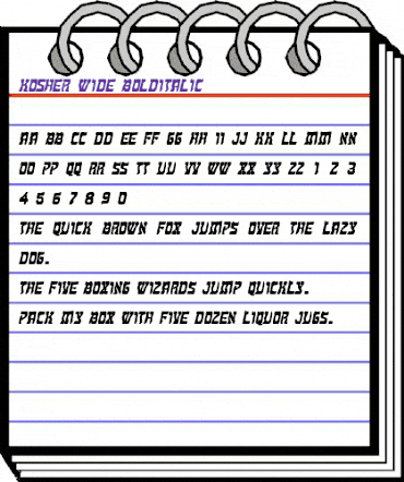 Kosher Wide BoldItalic animated font preview Kosher Wide BoldItalic animated font preview