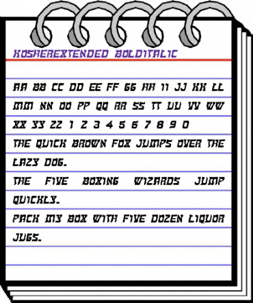 KosherExtended BoldItalic animated font preview KosherExtended BoldItalic animated font preview