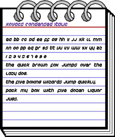 Kovacs Condensed Italic Condensed Italic animated font preview Kovacs Condensed Italic Condensed Italic animated font preview