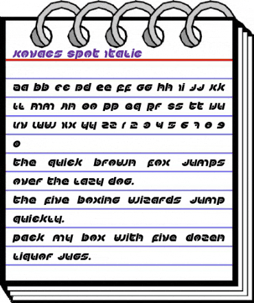 Kovacs Spot Italic Italic animated font preview