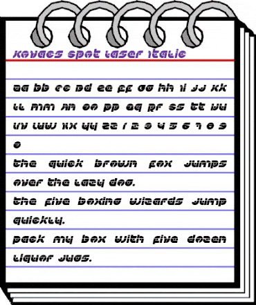 Kovacs Spot Laser Italic Italic animated font preview